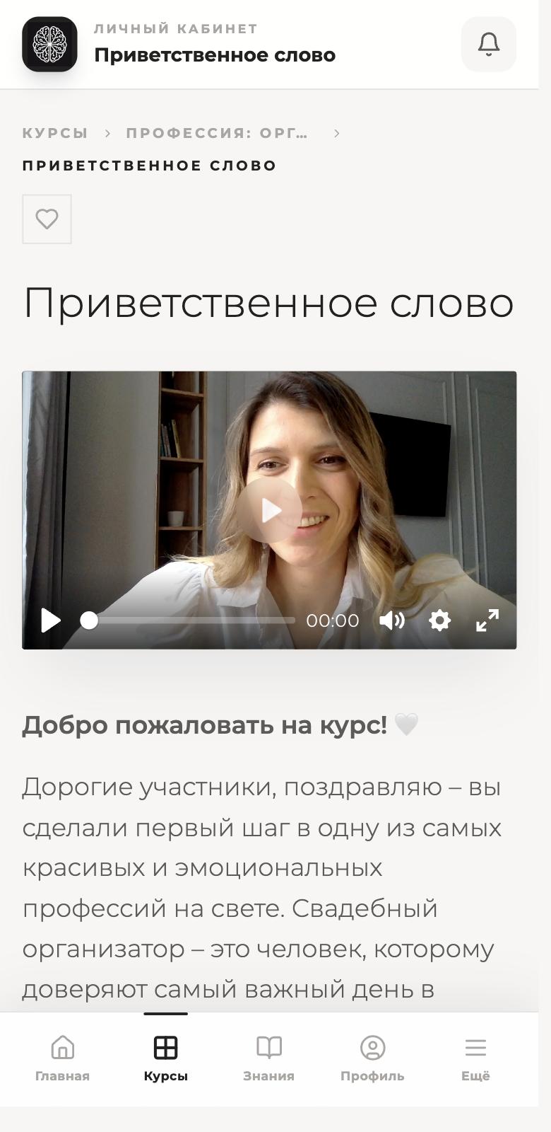 Урок: видео и текст под ним